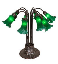 Meyda Blue 14382 - 22&#34;H Green Pond Lily 10 LT Table Lamp