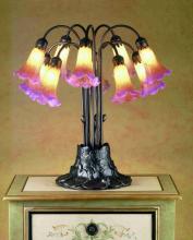 Meyda Blue 14429 - 22"H Amber/Purple Pond Lily 10 LT Table Lamp