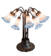 Meyda Blue 14451 - 22"H Pink/Blue Pond Lily 10 LT Table Lamp