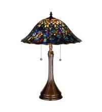 Meyda Blue 14574 - 22&#34;H Tiffany Peacock Feather Table Lamp