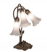 Meyda Blue 145927 - 16" High Gray Tiffany Pond Lily 3 Light Accent Lamp