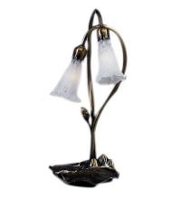 Meyda Blue 14654 - 16" High White Pond Lily 2 Light Accent Lamp