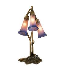 Meyda Blue 14670 - 16" High Pink/Blue Tiffany Pond Lily 3 LT Accent Lamp