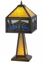 Meyda Blue 148132 - 21&#34;H Deer Lodge Lighted Base Table Lamp