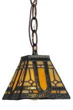 Meyda Blue 148556 - 5&#34;Sq Sierra Prairie Mission Mini Pendant