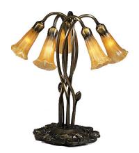 Meyda Blue 14931 - 17&#34; High Amber Tiffany Pond Lily 5 LT Accent Lamp