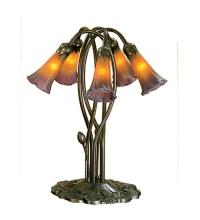 Meyda Blue 14962 - 17&#34; High Amber/Purple Pond Lily 5 LT Table Lamp