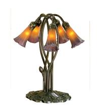 Meyda Blue 14962 - 17&#34; High Amber/Purple Pond Lily 5 LT Table Lamp