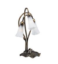 Meyda Blue 15282 - 16&#34; High White Tiffany Pond Lily 3 LT Accent Lamp