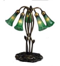 Meyda Blue 15386 - 17&#34; High Green Tiffany Pond Lily 5 LT Accent Lamp