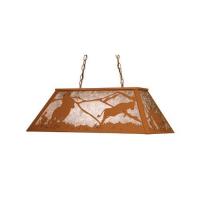 Meyda Blue 15504 - 33&#34;L Cowboy & Steer Oblong Pendant