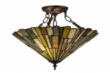 Meyda Blue 155108 - 17&#34; Wide Delta Jadestone Semi-Flushmount