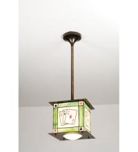 Meyda Blue 15544 - 10&#34; Square Poker Face Mini Pendant