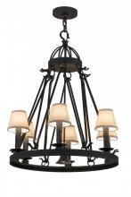 Meyda Blue 157287 - 28&#34;W Lakeshore 6 LT W/Downlight Chandelier