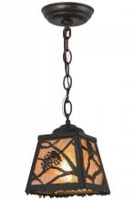 Meyda Blue 157564 - 6&#34;Sq Spruce Pine Mini Pendant