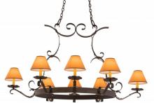 Meyda Blue 160119 - 53&#34; Long Handforged 8 Light Oblong Chandelier