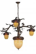 Meyda Blue 160189 - 48&#34; Wide Acorn Branch 4 Light Chandelier