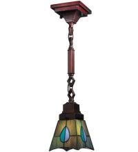 Meyda Blue 16080 - 5&#34;Sq Mackintosh Leaf Mini Pendant