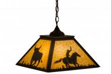 Meyda Blue 162725 - 16&#34; Square Cowboy & Steer Pendant