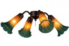 Meyda Blue 162971 - 19&#34;W Amber/Green Pond Lily 4 LT Fan Light