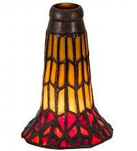 Meyda Blue 16551 - 4&#34; Wide X 6&#34; High Tiffany Pond Lily Honey Wisp & Red Shade