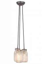 Meyda Blue 165847 - 9&#34; Wide Mason Jar 3 LT Pendant