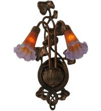 Meyda Blue 16637 - 11&#34;W Amber/Purple Pond Lily 2 LT Wall Sconce