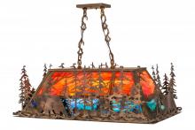 Meyda Blue 167084 - 36&#34; Long Bear Through the Trees Oblong Pendant