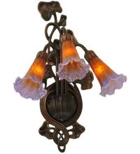 Meyda Blue 17205 - 10.5&#34;W Amber/Purple Pond Lily 3 LT Wall Sconce