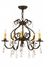 Meyda Blue 173175 - 24&#34; Wide Chantilly 5 Light Chandelier
