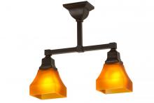 Meyda Blue 173752 - 17&#34;L Bungalow Frosted Amber 2 LT Semi-Flushmount