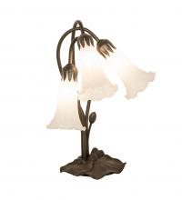 Meyda Blue 173809 - 16&#34; High White Tiffany Pond Lily 3 Light Accent Lamp