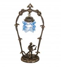 Meyda Blue 17428 - 19&#34; High Blue Cherub With Violin Mini Lamp