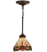 Meyda Blue 17527 - 7&#34;W Tiffany Hanginghead Dragonfly Mini Pendant