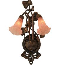 Meyda Blue 17552 - 11&#34;W Pink Pond Lily 2 LT Wall Sconce