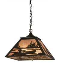 Meyda Blue 175542 - 16&#34; Square Canoe At Lake Pendant