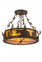 Meyda Blue 184160 - 24&#34; Wide Moose at Dusk Semi-Flushmount