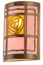 Meyda Blue 185655 - 9&#34; Wide Bungalow Rose Wall Sconce