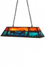 Meyda Blue 185974 - 48&#34; Long Battling Bucks Oblong Pendant