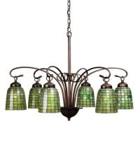 Meyda Blue 18649 - 28&#34;W Terra Verde 6 LT Chandelier
