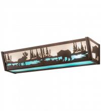 Meyda Blue 188351 - 24&#34;W Moose & Black Bear Vanity Light