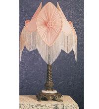 Meyda Blue 19226 - 15&#34;H Fabric & Fringe Pink Pontiff Accent Lamp