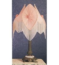 Meyda Blue 19227 - 28"H Fabric & Fringe Pink Pontiff Table Lamp