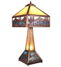 Meyda Blue 19632 - 29&#34; High Deer Lodge Lighted Base Table Lamp