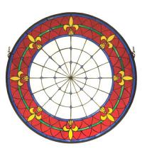 Meyda Blue 19811 - 30&#34;W X 30&#34;H Fleur-de-lis Medallion Stained Glass Window