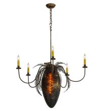 Meyda Blue 19829 - 36&#34;W Pinecone 5 Arm Chandelier