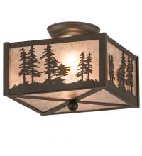 Meyda Blue 200526 - 10&#34; Square Tall Pines Flushmount