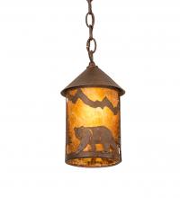 Meyda Blue 202429 - 6&#34; Wide Lone Bear Northwoods Mini Pendant