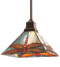 Meyda Blue 204364 - 10&#34; Square Prairie Dragonfly Pendant