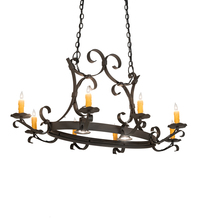 Meyda Blue 204941 - 51&#34; Long Handforged Oval 8 Light Chandelier